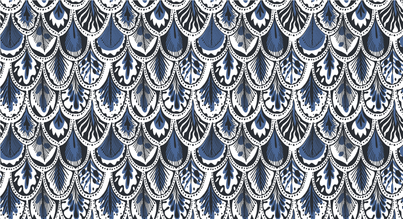 Blue bird feathers animal print vinyl rug - TenStickers