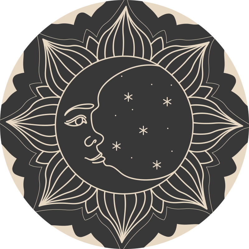 Sun and Moon mandala vinyl rug - TenStickers
