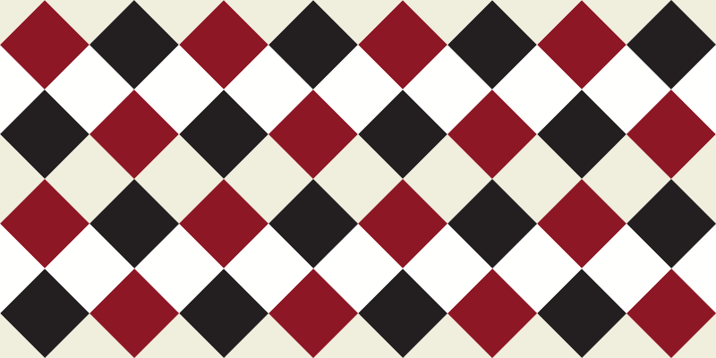 Traditional checkerboard kitchen vinyl rug - TenStickers
