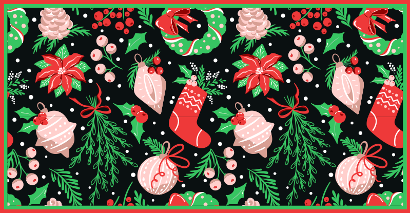 Festive Seasonal Motifs Christmas vinyl rug - TenStickers