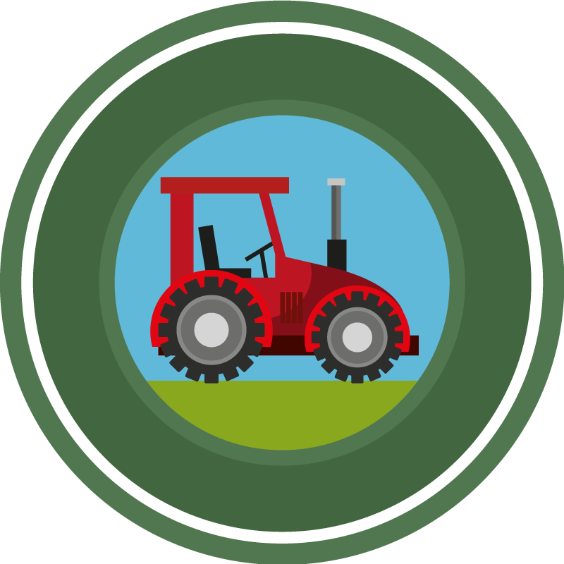 Tractor Playground kids vinyl rug - TenStickers