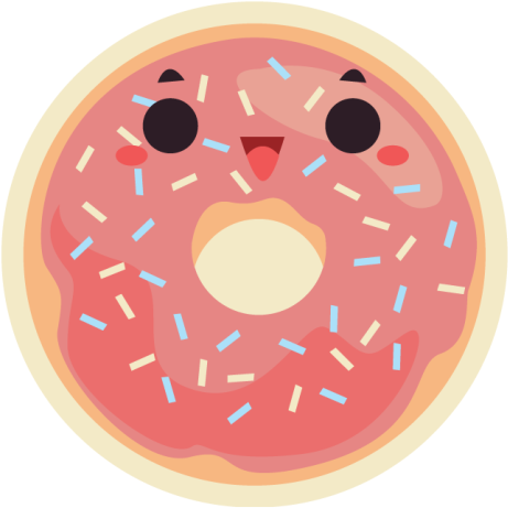 Happy face donut  kids vinyl rug - TenStickers