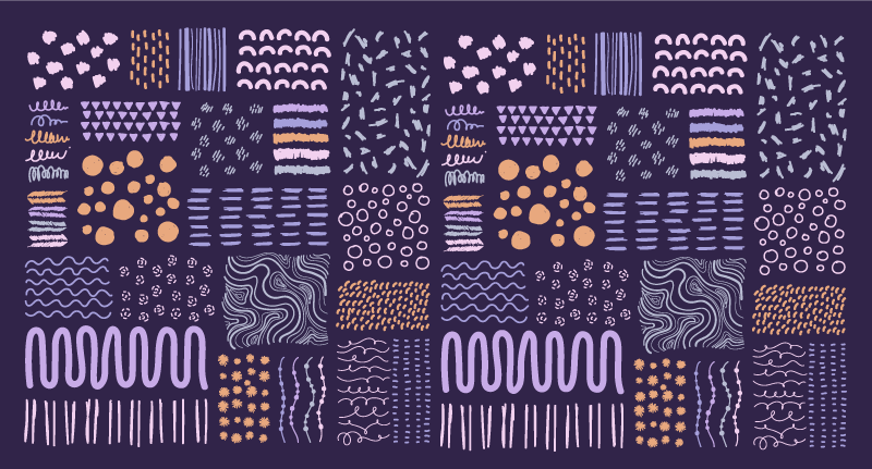 Blue painted strokes living room vinyl rug - TenStickers