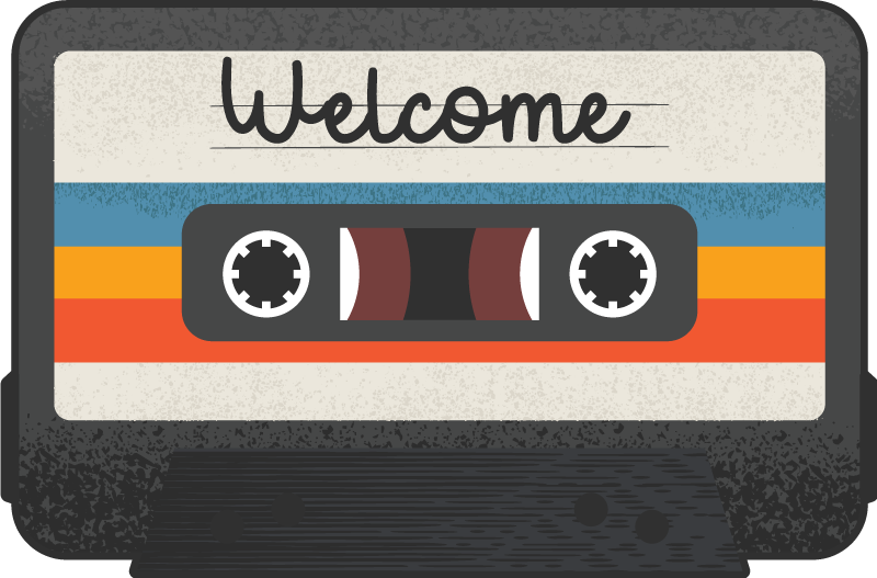Welcome mix tape custom rug - TenStickers