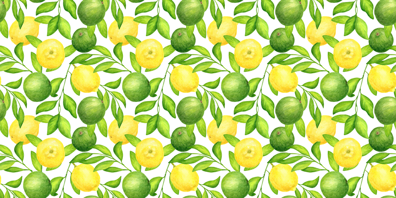 Citrus Leaf Overlay kitchen vinyl rug - TenStickers