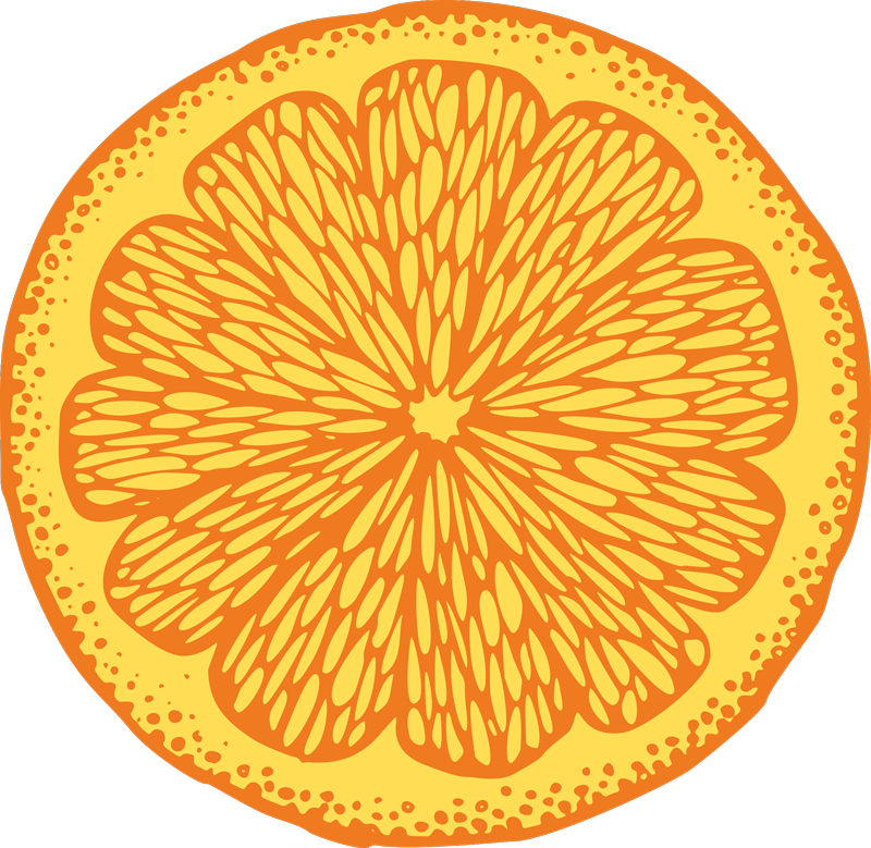 Orange hand draw circle kitchen floor tiles - TenStickers