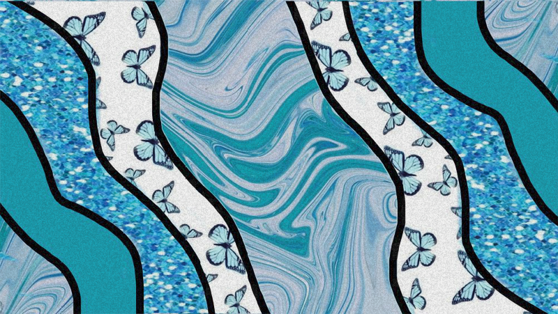 Gentle azure currents textured vinyl rug - TenStickers