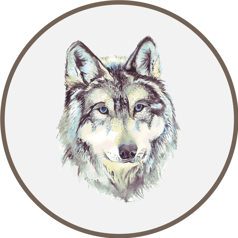 Watercolour Wolf animal rug - TenStickers