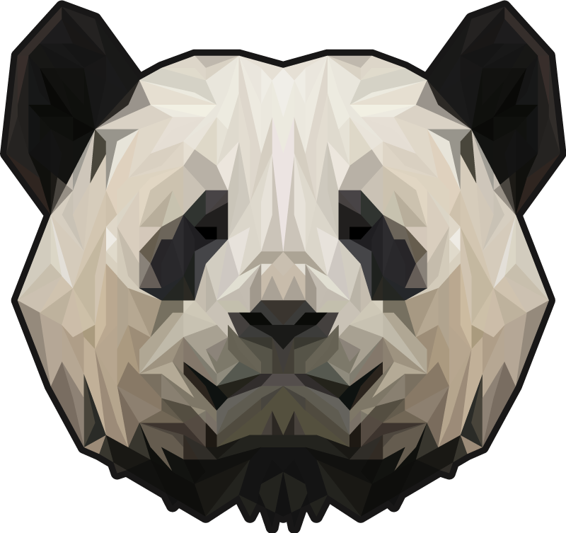 Geometric panda face animal vinyl rug - TenStickers