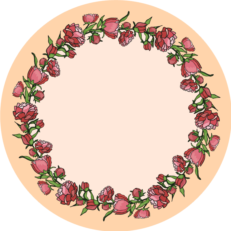 Botanical Round Decorative floral vinyl rug - TenStickers