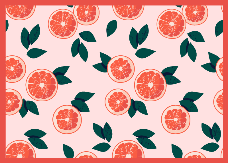 Blush citrus bloom floral vinyl rug - TenStickers