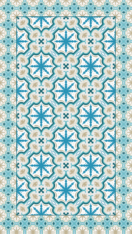 Blue and Brown Beija vintage rug - TenStickers