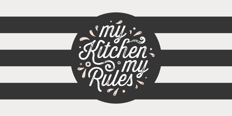 My kitchen my rules retro kitchen vinyl rug - TenStickers