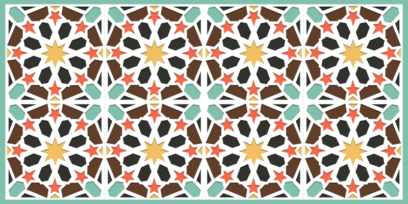 Colorful rectangular tile carpet - TenStickers