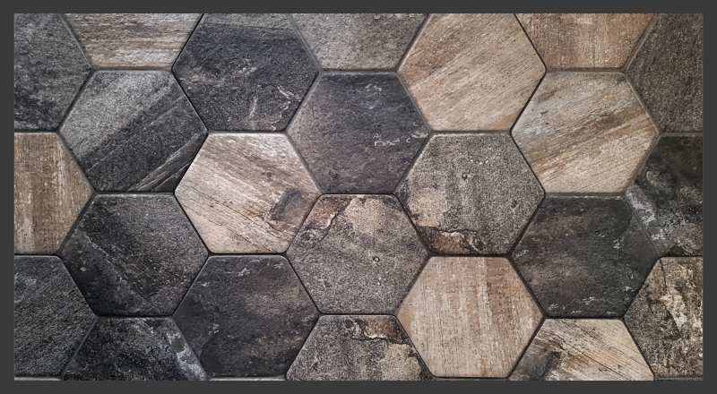 Natural hexagonal tiles carpet - TenStickers