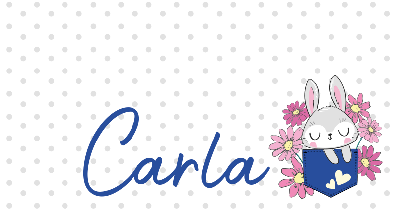 Sleeping bunny personalised mat - TenStickers