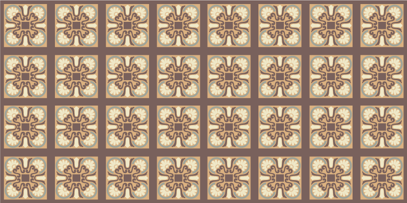 Brown Portuguese tiles tile carpet - TenStickers