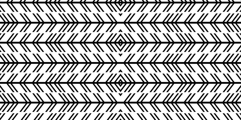 Chevron black lines striped vinyl rug - TenStickers