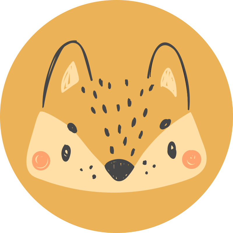 Little fox animal vinyl rug - TenStickers