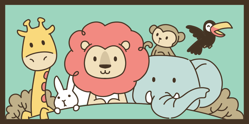 Jungle friends animals kids vinyl rug - TenStickers