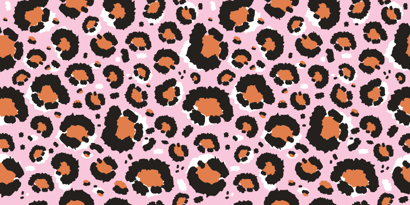 Pink leopard motif animal print vinyl rug - TenStickers