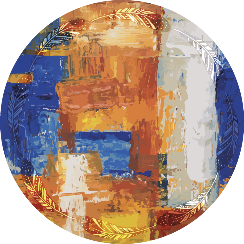 Abstract Color Fusion minimal vinyl rug - TenStickers