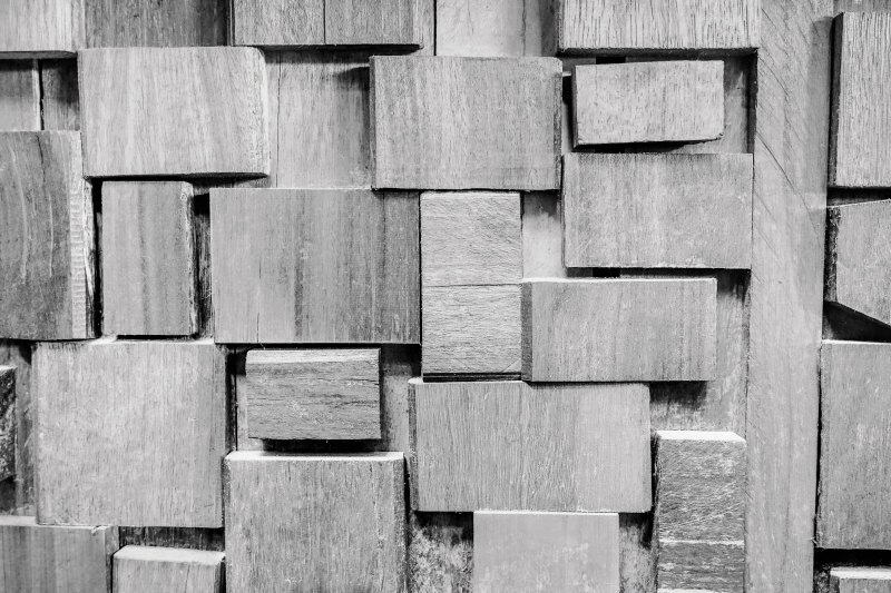 Textured Blocks wood effect vinyl rug - TenStickers