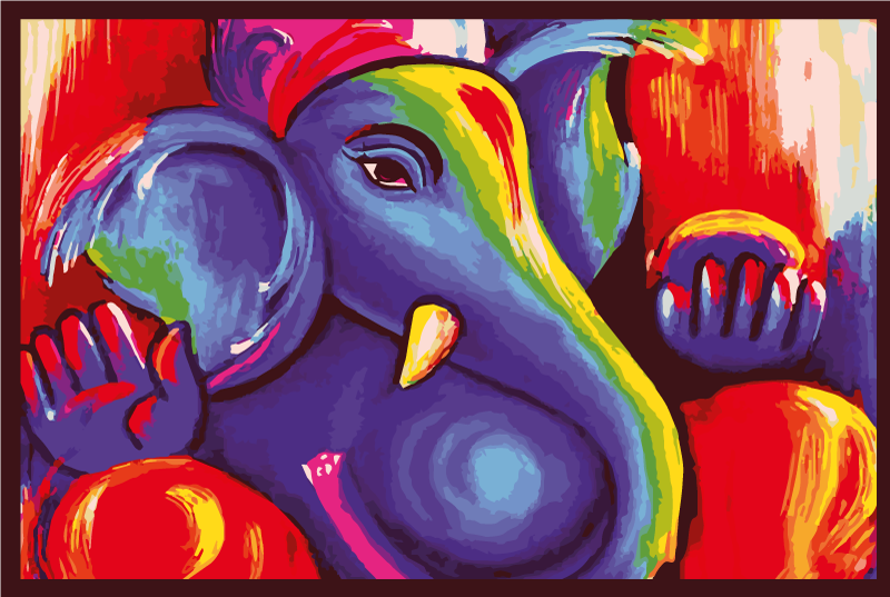 Modern art elephant colorful modern rug - TenStickers