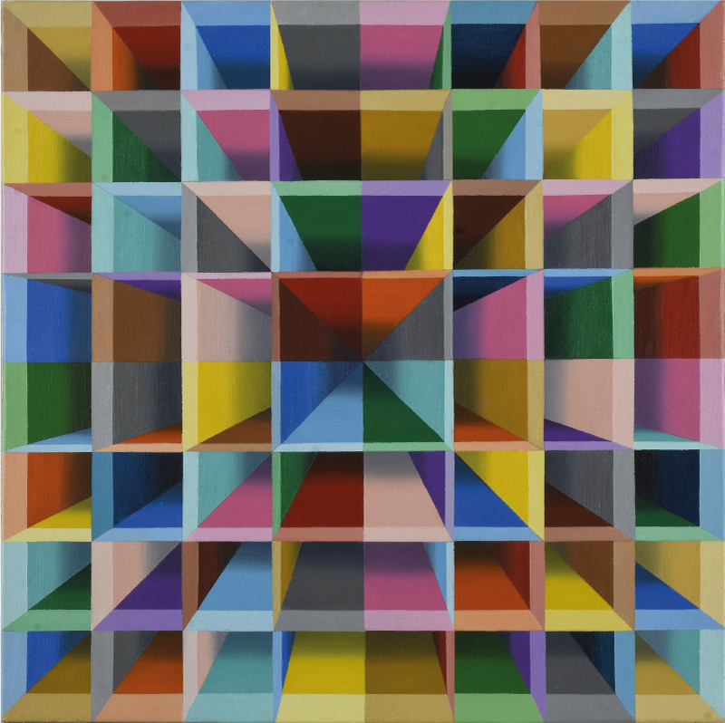 Modern art colorful cube holes modern rug - TenStickers