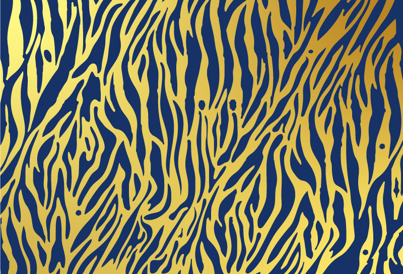 Golden and blue zebra animal print vinyl rug - TenStickers
