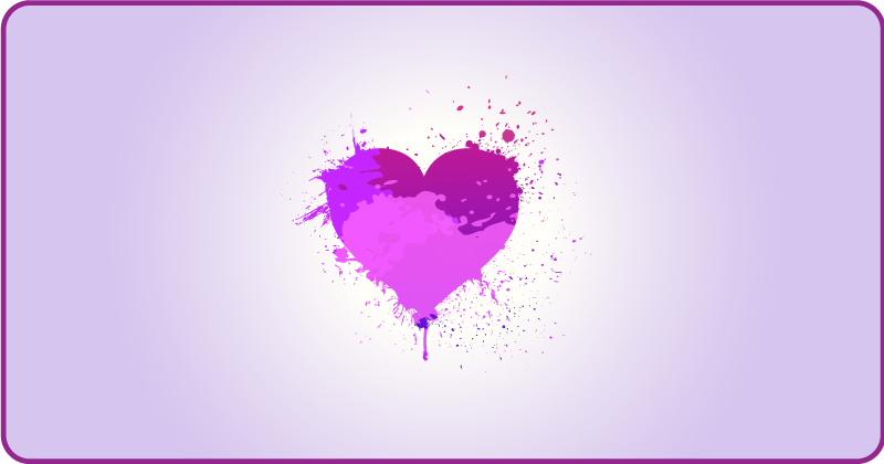 Purple heart splash teen vinyl rug - TenStickers
