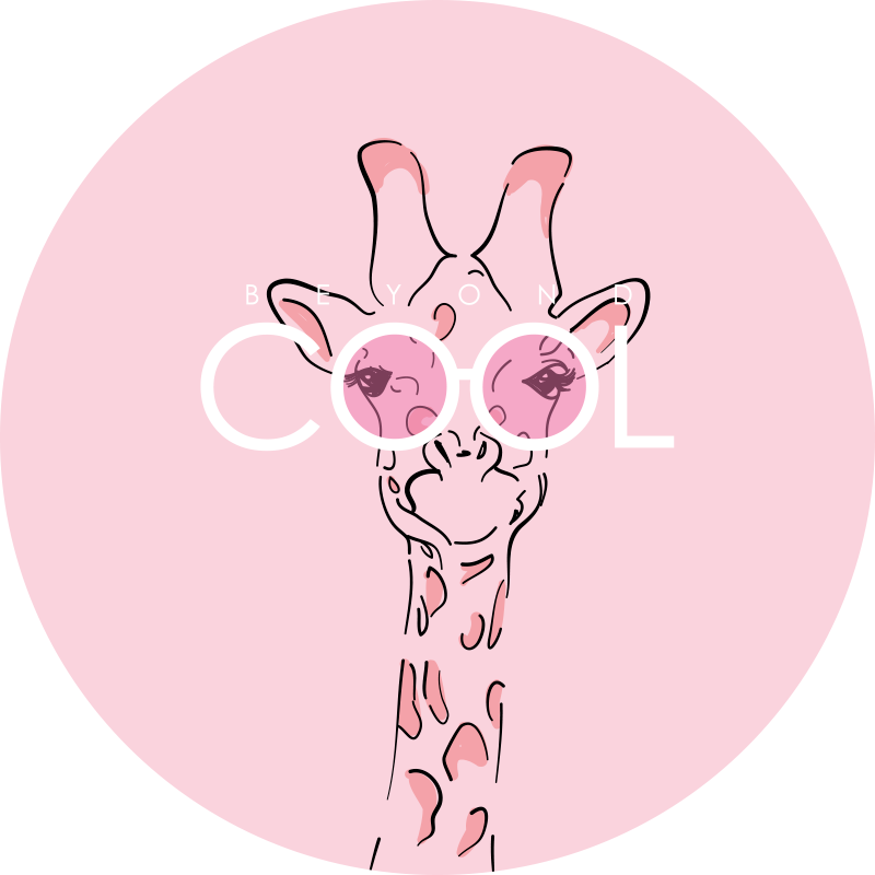 Adorable cool giraffe teen vinyl rug - TenStickers