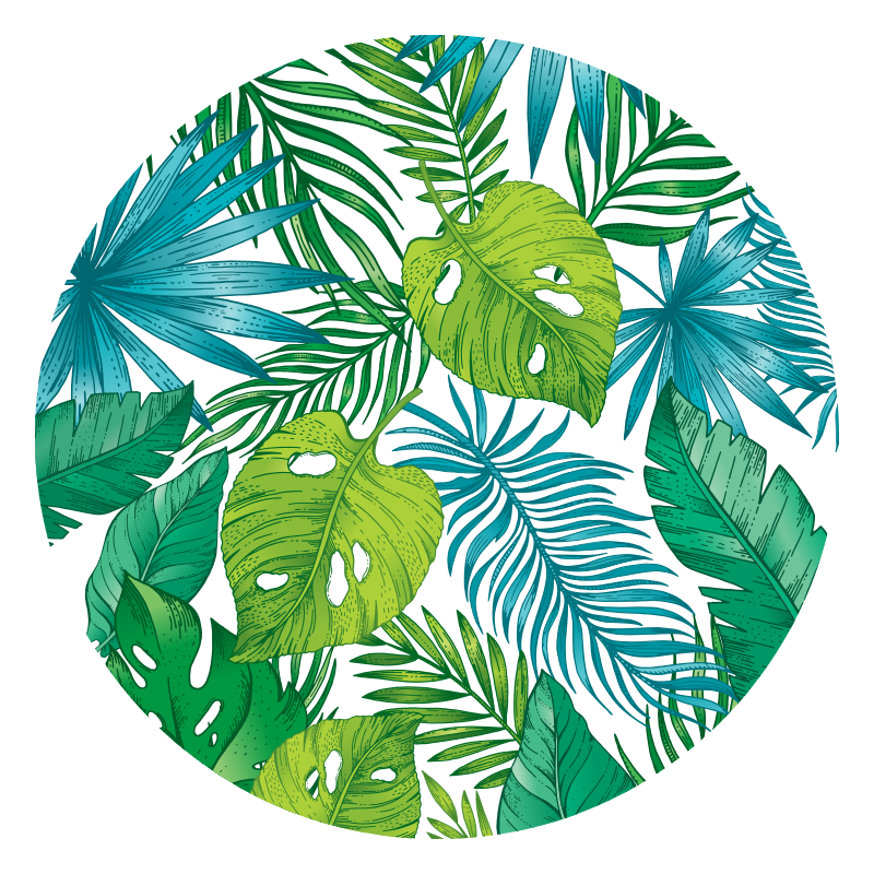 Circular Tropical Leaves  bedroom rug - TenStickers