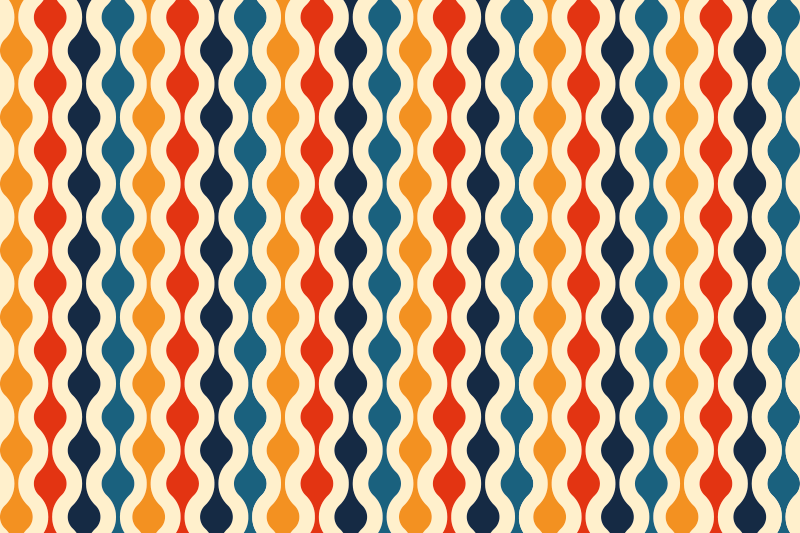 70s Wave vintage vinyl rug - TenStickers