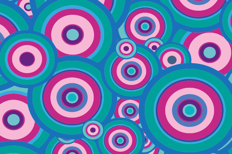 Colorful Circular Motifs geometric vinyl rug - TenStickers