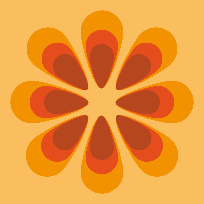 Retro Floral Shape living room vinyl rug - TenStickers