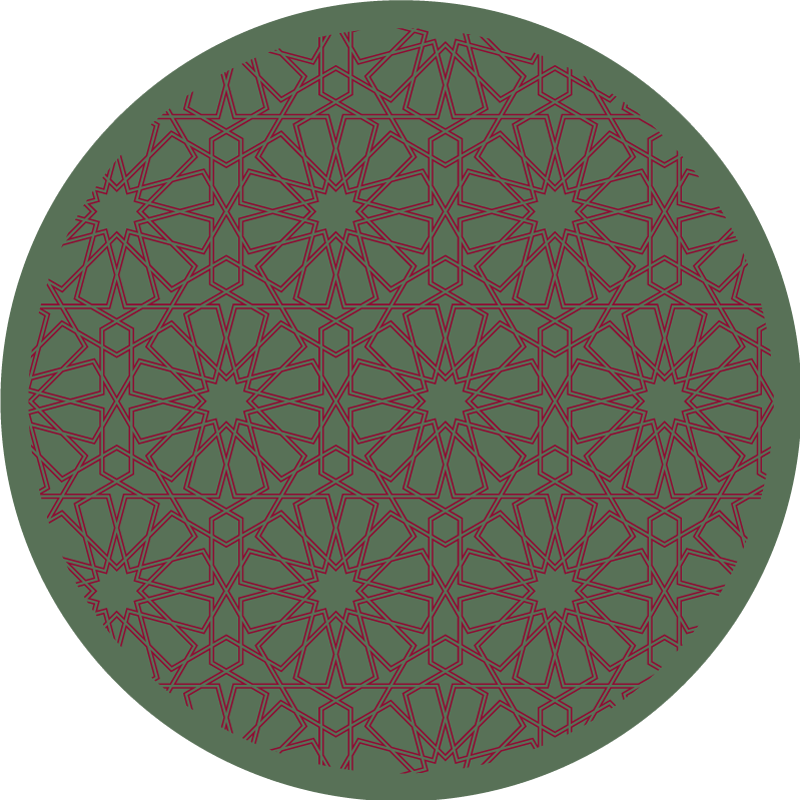 Mosaic vinyl rug intricate geometric design - TenStickers