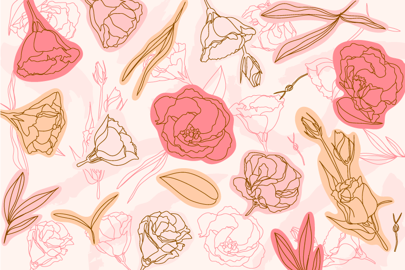 Sophisticated Botanical Element bathroom vinyl rug - TenStickers