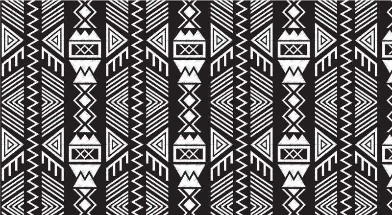 Tribal grey pattern bathroom vinyl rug - TenStickers