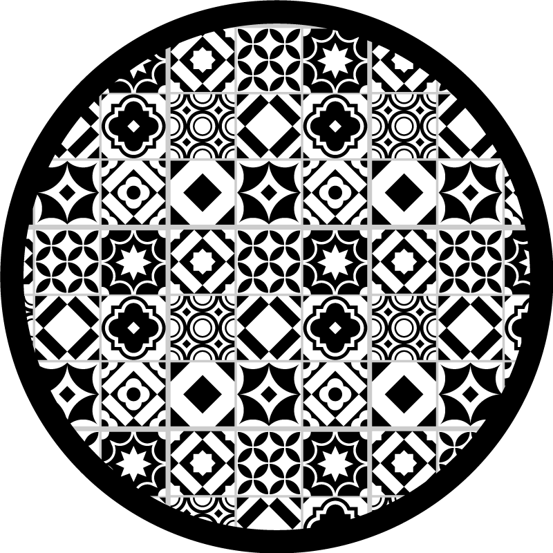 Portuguese circular mandala vinyl rug - TenStickers