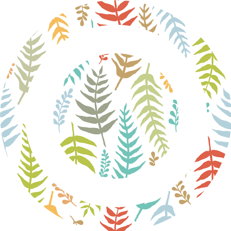 White foliage design nature vinyl rug - TenStickers