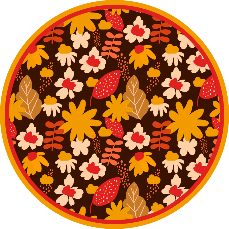 Floral vinyl rug with joyful flower design - TenStickers