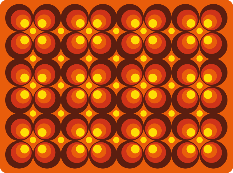 Retro Circular Patterns textured vinyl rug - TenStickers