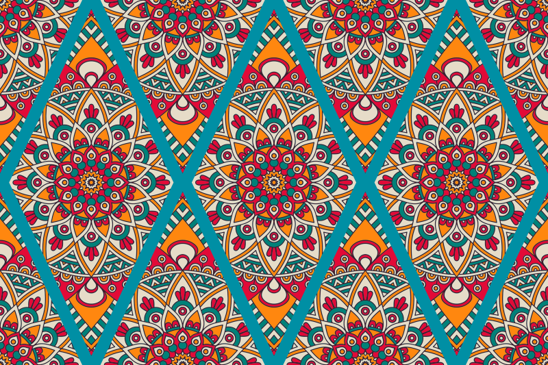 ornamental coloured vintage pattern vintage rug - TenStickers