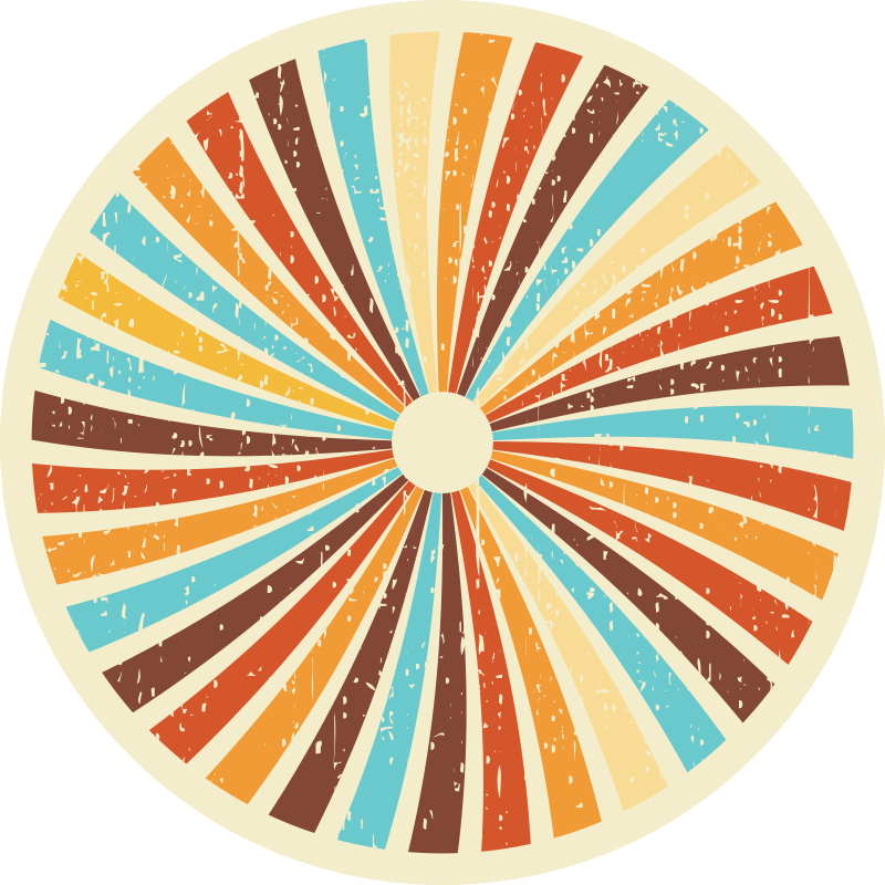 Retro radiant pattern vintage vinyl rug - TenStickers