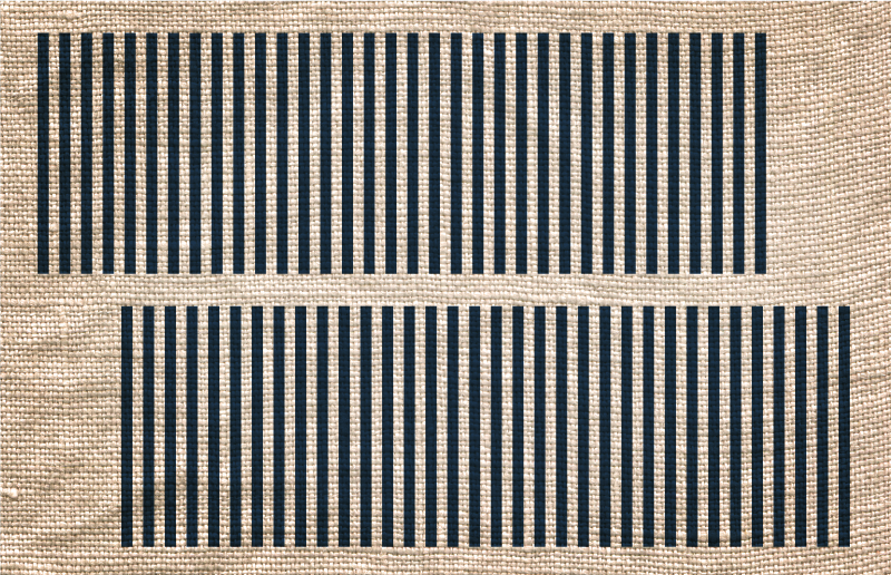 Offset striped navy nordic vinyl rug - TenStickers