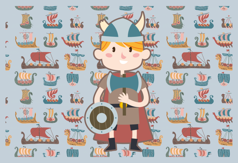 Viking adventures kids vinyl rug - TenStickers