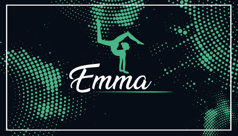 Gymnastics with name bedroom vinyl rug - TenStickers