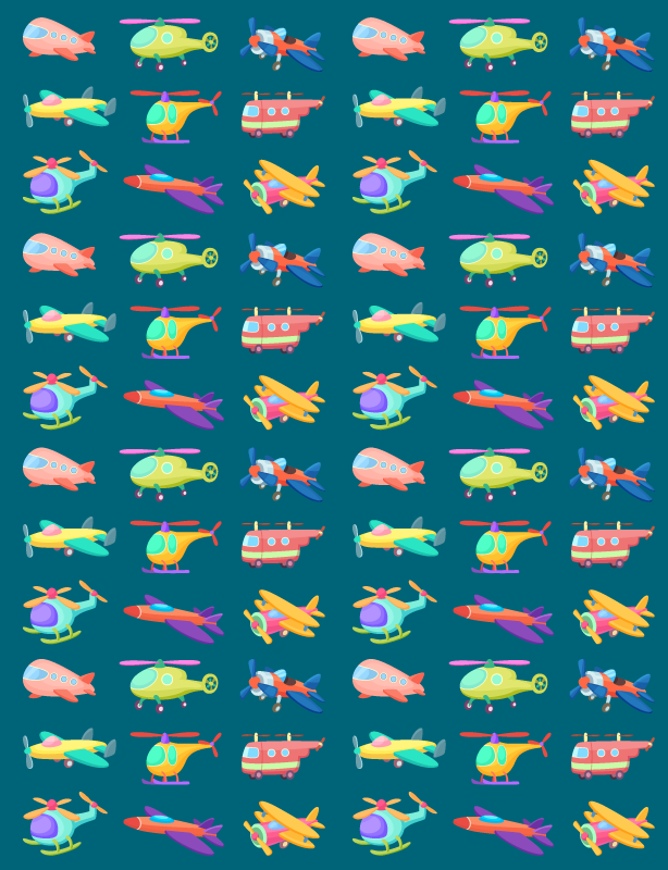 Kids colorful planes and aircraft  vinyl rug - TenStickers