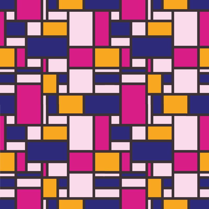 Colorful blocks geometric vinyl rug - TenStickers